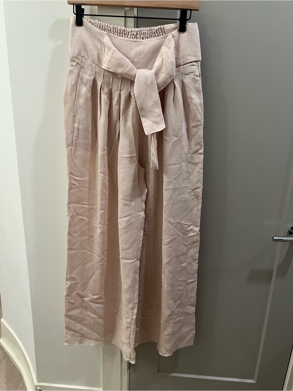 bishop + young tan Tie-Front Wide Leg Pants